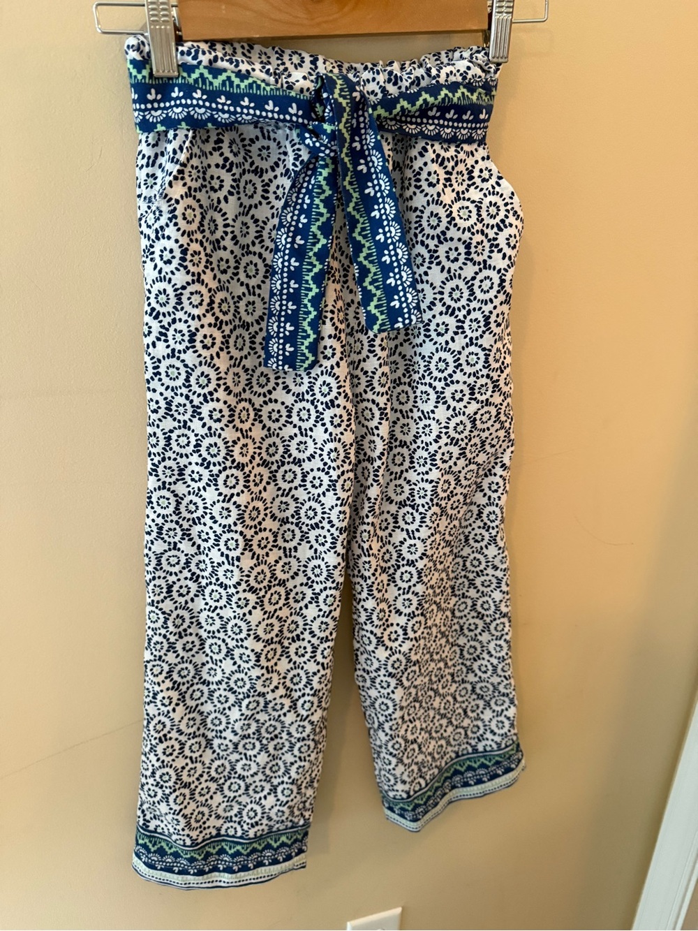 Mayoral Girls belted Print flowy Pants size 10 140 cm